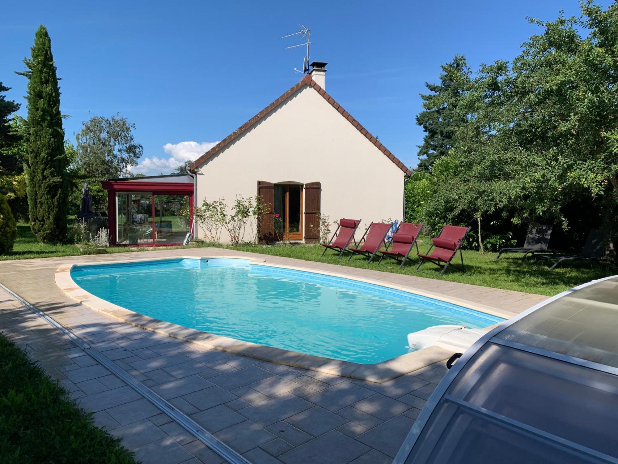 Gite 3 Etoiles Les Gourlines Avec Balneo, Veranda, Piscine Et Garage Avermes Екстериор снимка